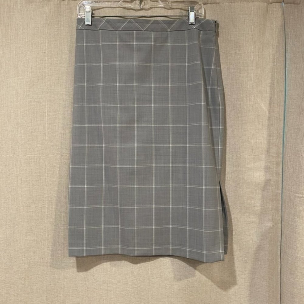 Gray Window Pane Banana Republic Pencil Skirt